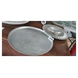 ALUMINUM PLATTER AND 3 SECTION SERVING DISH