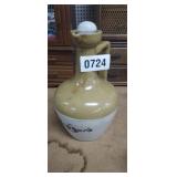 VINTAGE STONEWARE ADVERTISING JUG WITH STOPPER
