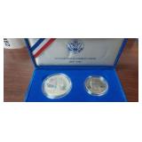 1886-1986 US LIBERTY COIN SET, SILVER DOLLAR & HAL