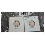 (2) 1964 SILVER ROOSEVELT DIMES