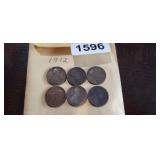 (6) 1912 WHEAT PENNIES