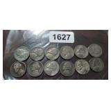 (12) 35% SILVER WW2 WAR NICKLES
