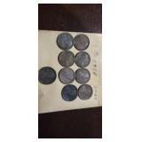 (8) 1918, (1) 1918-S WHEAT PENNIES