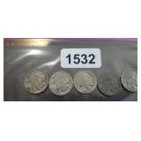 (5) BUFFALO NICKELS