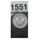 1930-S  STANDING LIBERTY SILVER QUARTER