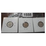 (3) SILVER DIMES 1949 P, 1951 S, 1955 D