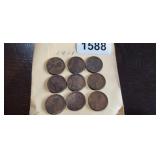 (9) 1911 WHEAT PENNIES