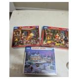 (3) CHRISTMAS 1000 PC. PUZZLES