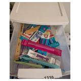 DRAWER FULL OF CROCHET NEEDLES, ETC