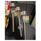 (3) METAL SOLAR STAKES