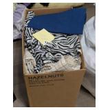 BOX FULL OF LINENS AND BLANKETS