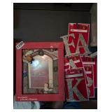 HOLIDAY PHOTO FRAME AND LETTER ORNAMENTS