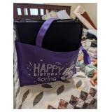 TOTE WITH OFFICE SUPPLIES, ETC