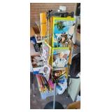 SINGLE SPINNING CARD RACK WITH CARDS