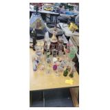 VINTAGE LIQUOR SET W LARGE LOT OF SHOT GLASSES, ET