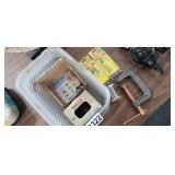 LOT OF HARDWARE, SCREWS, GLUE, C-CLAMP, ETC