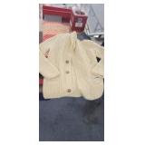 100% WOOL BUTTON SWEATER. LOOKS MEDIUM