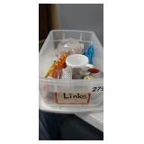 TOTE WITH LID WITH SCHOOL SUPPLIES