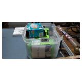 TOTE FULL OF LIGHTBULBS