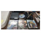 PLAYSTATION 2 WITH CORDS, CONTROLLER & 4 GAMES