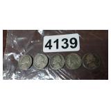 (5) WW2 SILVER NICKELS