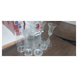DECANTER AND GLASSES LOT