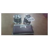 PEN / PENCIL HOLDER, LIGHTER AND BINOCULARS LOT