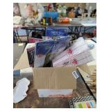 BOX FULL OF DOOR COVERS, POPCORN BOXES, ETC.