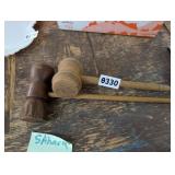 (2) WOOD GAVELS