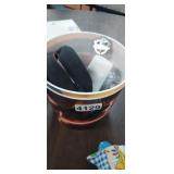 BUCKET WITH GOODIES, CAMERA, BODY LOTION, ETC