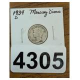 1939-D MERCURY DIME