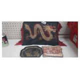 ORIENTAL PILLOW, BAG AND TRAY