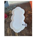 MILK GLASS VANITY OR TRINKET TRAY