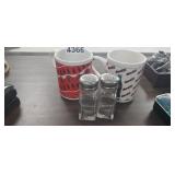 (2) COCA COLA COFFEE MUGS, & SALT & PEPPER SHAKERS