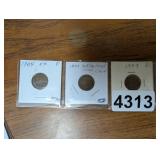 1904, 1905. & 1907 INDIAN HEAD PENNIES