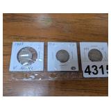 1909, 1910, 1911, LIBERTY V-NICKELS