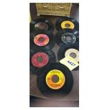 LOT OF VINTAGE .45 RECORDS, (3)  CHER, (3) ELVIS,