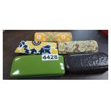 (5) SUNGLASS CASES, (2) WITH SUNGLASSES INSIDE