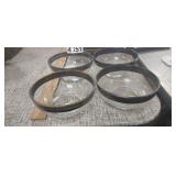 (4) SILVER RIMMED BOWLS
