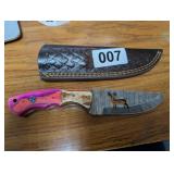 HANDMADE KNIFE WITH DEER CUTOUT AND SHEATH