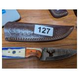 HANDMADE KNIFE WITH DEER ETCHING AND SHEATH