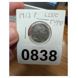 1913-P LINE TYPE BUFFALO NICKEL
