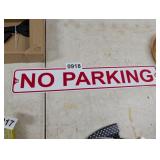 NO PARKING PLASTIC SIGN