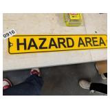 PLASTIC HAZARD AREA SIGN