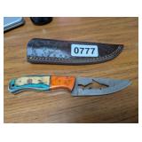HOMEMADE KNIFE WITH SHARK ETCHED WITH SHEATH