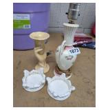 LAMP, VASE, ETC. LOT