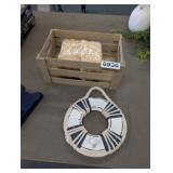 BOX, HAY, AND LIFE SAVER DECOR