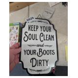 BOOTS DIRTY SIGN