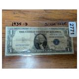 1935 ONE DOLLAR BLUE SEAL, SILVER CERTIFICATE