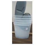(5) PLASTIC SAVERS WITH LIDS